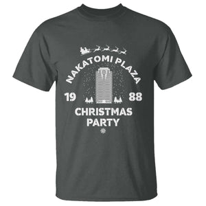Nakatomi Plaza Christmas Party T Shirt Funny 80's Movie Xmas Party TS10 Dark Heather Print Your Wear