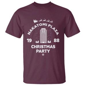 Nakatomi Plaza Christmas Party T Shirt Funny 80's Movie Xmas Party TS10 Maroon Print Your Wear
