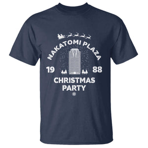 Nakatomi Plaza Christmas Party T Shirt Funny 80's Movie Xmas Party TS10 Navy Print Your Wear