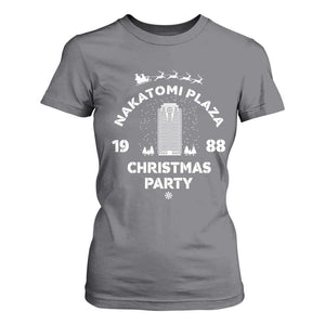 Nakatomi Plaza Christmas Party T Shirt For Women Funny 80's Movie Xmas Party TS10 Charcoal Print Your Wear