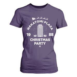 Nakatomi Plaza Christmas Party T Shirt For Women Funny 80's Movie Xmas Party TS10 Purple Print Your Wear