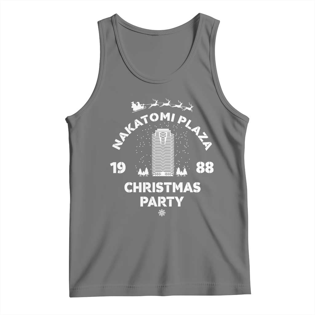Nakatomi Plaza Christmas Party Tank Top Funny 80's Movie Xmas Party TS10 Black Heather Print Your Wear