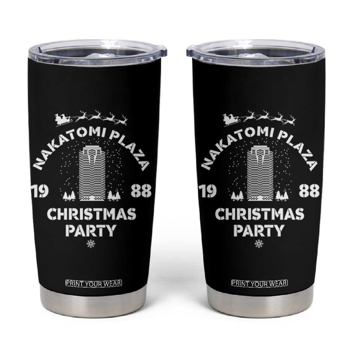 Nakatomi Plaza Christmas Party Tumbler Cup Funny 80's Movie Xmas Party TS10 Black Print Your Wear