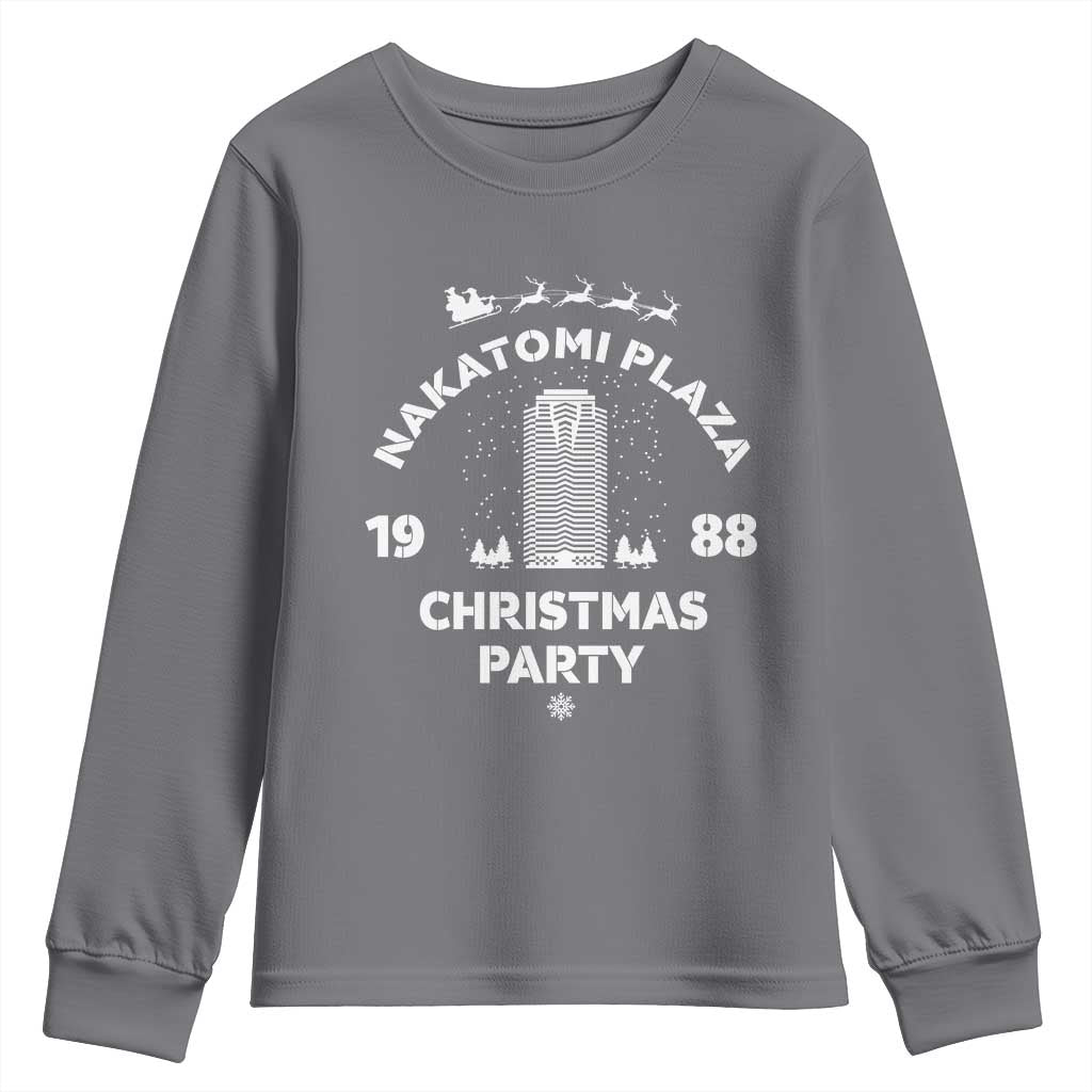 Nakatomi Plaza Christmas Party Youth Sweatshirt Funny 80's Movie Xmas Party TS10 Charcoal Print Your Wear