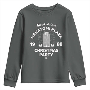 Nakatomi Plaza Christmas Party Youth Sweatshirt Funny 80's Movie Xmas Party TS10 Dark Heather Print Your Wear