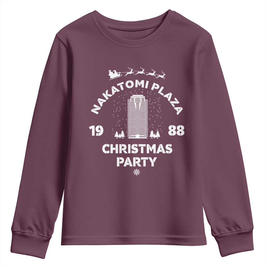 Nakatomi Plaza Christmas Party Youth Sweatshirt Funny 80's Movie Xmas Party TS10 Maroon Print Your Wear