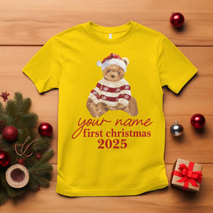Personalised My First Christmas T Shirt Custom Name Newborn Baby 1st Xmas TS10 Daisy Print Your Wear