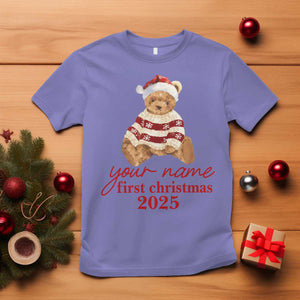 Personalised My First Christmas T Shirt Custom Name Newborn Baby 1st Xmas TS10 Violet Print Your Wear