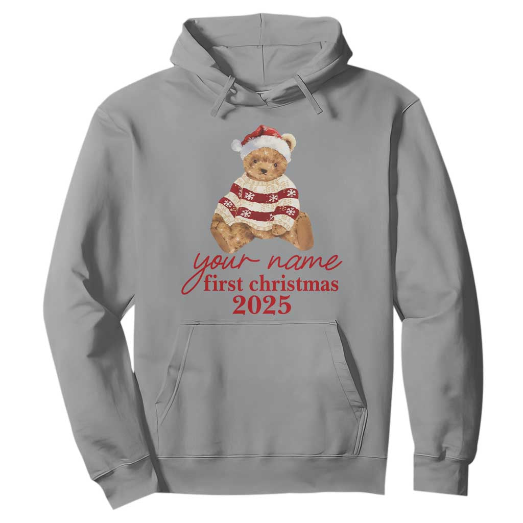 Personalised My First Christmas Hoodie Custom Name Newborn Baby 1st Xmas TS10 Sport Gray Print Your Wear