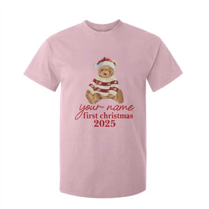 Personalised My First Christmas T Shirt For Kid Custom Name Newborn Baby 1st Xmas TS10 Light Pink Print Your Wear