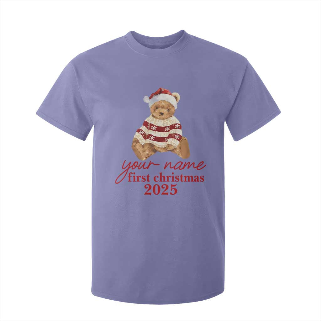 Personalised My First Christmas T Shirt For Kid Custom Name Newborn Baby 1st Xmas TS10 Violet Print Your Wear