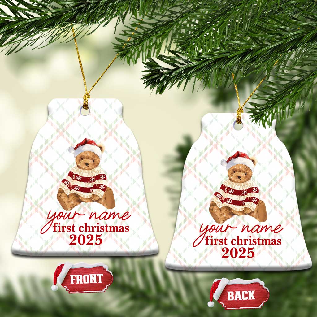 Personalised My First Xmas Ceramic Ornament Custom Name Newborn Baby 1st Xmas TS10 Print Your Wear