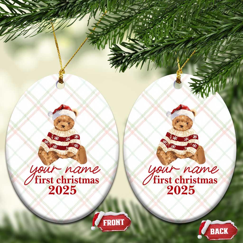 Personalised My First Xmas Ceramic Ornament Custom Name Newborn Baby 1st Xmas TS10 Print Your Wear