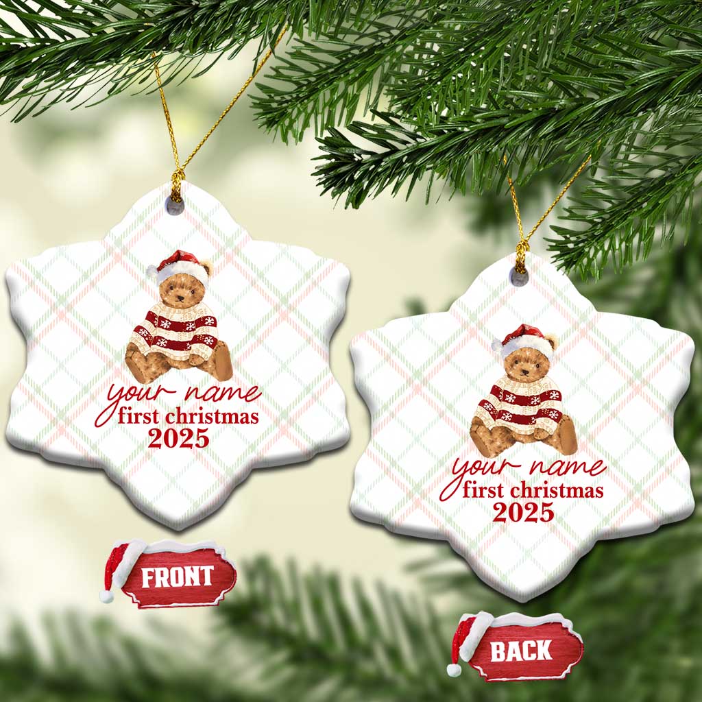 Personalised My First Xmas Ceramic Ornament Custom Name Newborn Baby 1st Xmas TS10 Print Your Wear