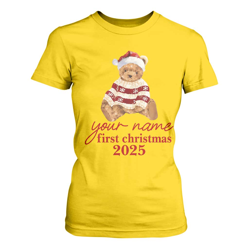 Personalised My First Christmas T Shirt For Women Custom Name Newborn Baby 1st Xmas TS10 Daisy Print Your Wear