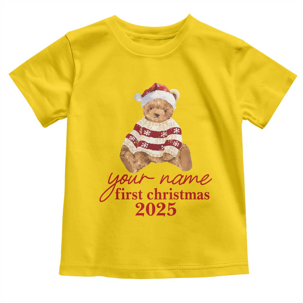 Personalised My First Christmas Toddler T Shirt Custom Name Newborn Baby 1st Xmas TS10 Daisy Print Your Wear