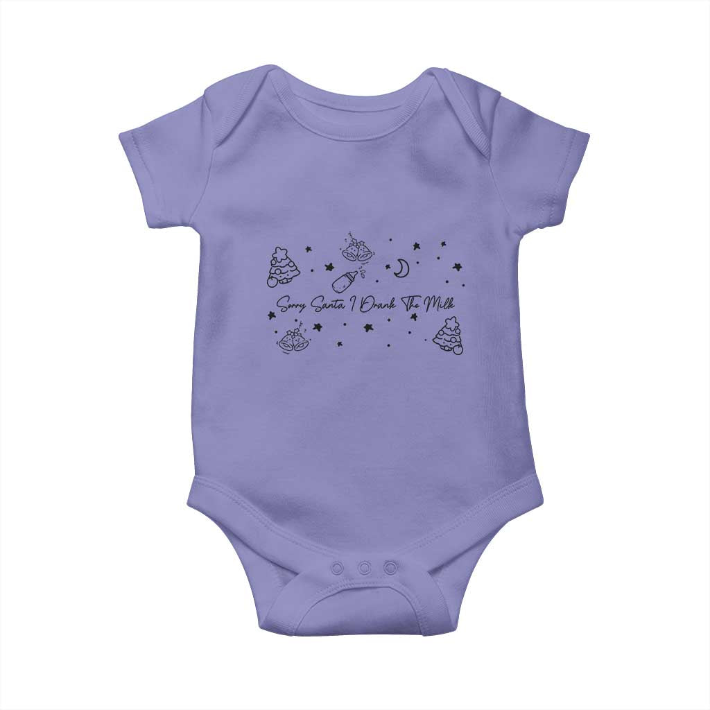 Sorry Santa I Drank The Milk Baby Onesie Newborn Baby First Xmas TS10 Violet Print Your Wear