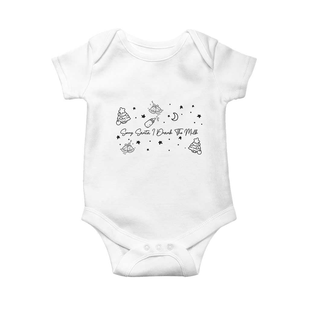 Sorry Santa I Drank The Milk Baby Onesie Newborn Baby First Xmas TS10 White Print Your Wear