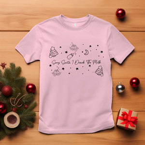 Sorry Santa I Drank The Milk T Shirt Newborn Baby First Xmas TS10 Light Pink Print Your Wear