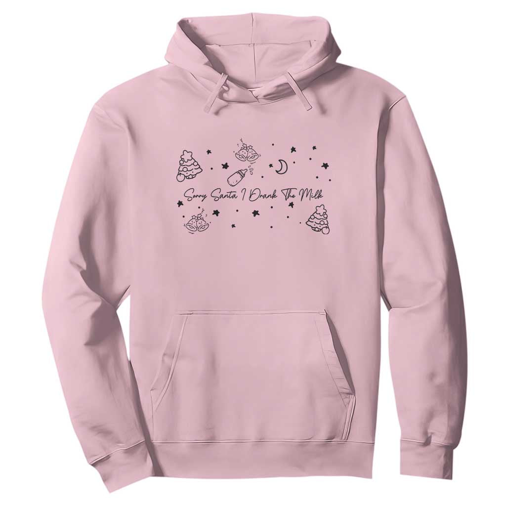 Sorry Santa I Drank The Milk Hoodie Newborn Baby First Xmas TS10 Light Pink Print Your Wear