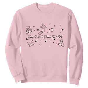 Sorry Santa I Drank The Milk Sweatshirt Newborn Baby First Xmas TS10 Light Pink Print Your Wear