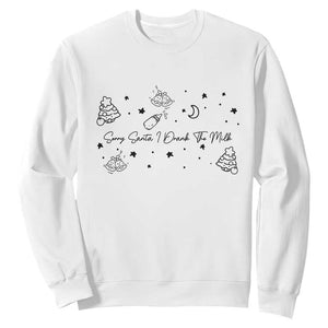 Sorry Santa I Drank The Milk Sweatshirt Newborn Baby First Xmas TS10 White Print Your Wear