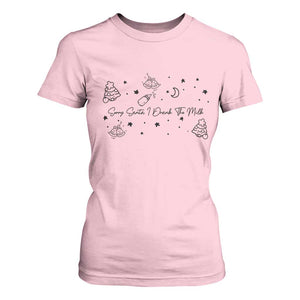 Sorry Santa I Drank The Milk T Shirt For Women Newborn Baby First Xmas TS10 Light Pink Print Your Wear