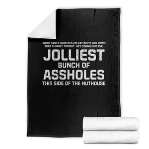 Funny Christmas Throw Blanket Jolliest Bunch of A-Holes Xmas Vacation TS10 Black Print Your Wear