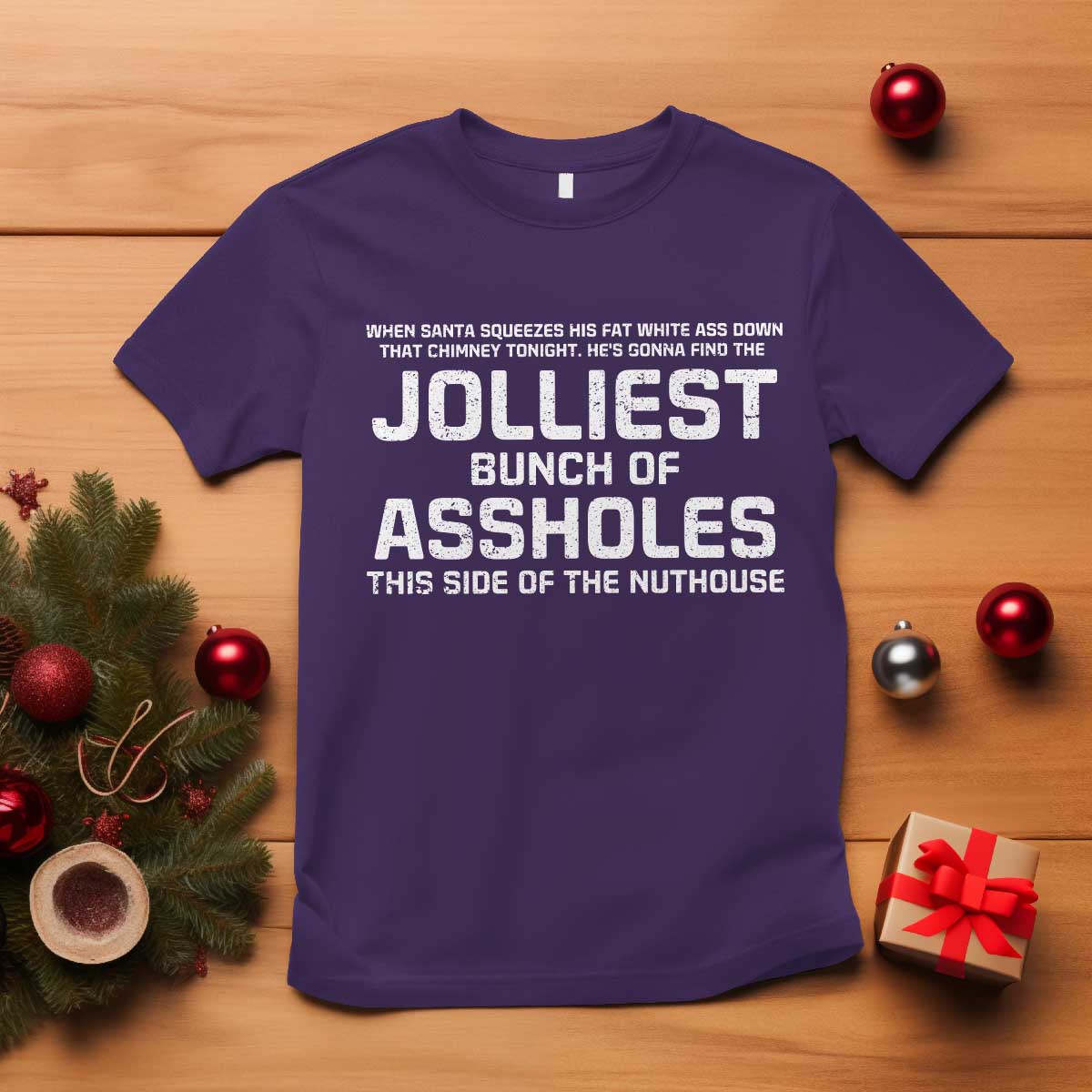 Funny Christmas T Shirt Jolliest Bunch of A-Holes Xmas Vacation TS10 Purple Print Your Wear