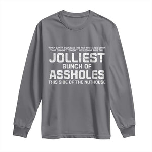 Funny Christmas Long Sleeve Shirt Jolliest Bunch of A-Holes Xmas Vacation TS10 Charcoal Print Your Wear