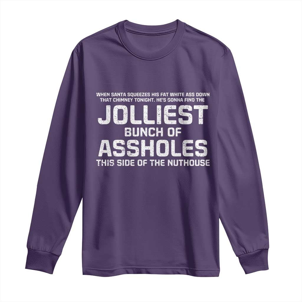 Funny Christmas Long Sleeve Shirt Jolliest Bunch of A-Holes Xmas Vacation TS10 Purple Print Your Wear