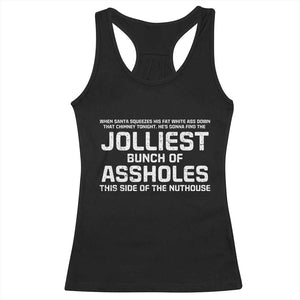 Funny Christmas Racerback Tank Top Jolliest Bunch of A-Holes Xmas Vacation TS10 Black Print Your Wear