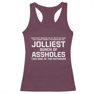 Funny Christmas Racerback Tank Top Jolliest Bunch of A-Holes Xmas Vacation TS10 Maroon Print Your Wear