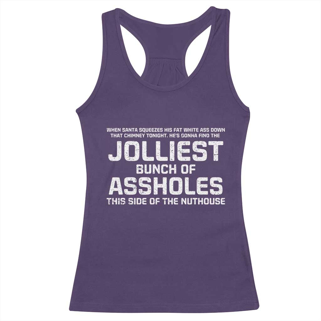 Funny Christmas Racerback Tank Top Jolliest Bunch of A-Holes Xmas Vacation TS10 Purple Print Your Wear