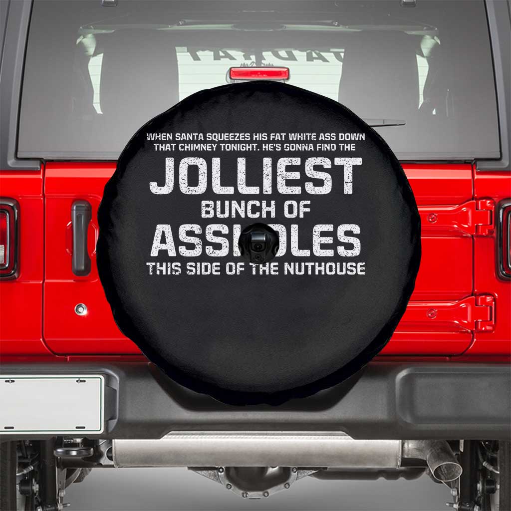 Funny Christmas Spare Tire Cover Jolliest Bunch of A-Holes Xmas Vacation TS10 Black Print Your Wear
