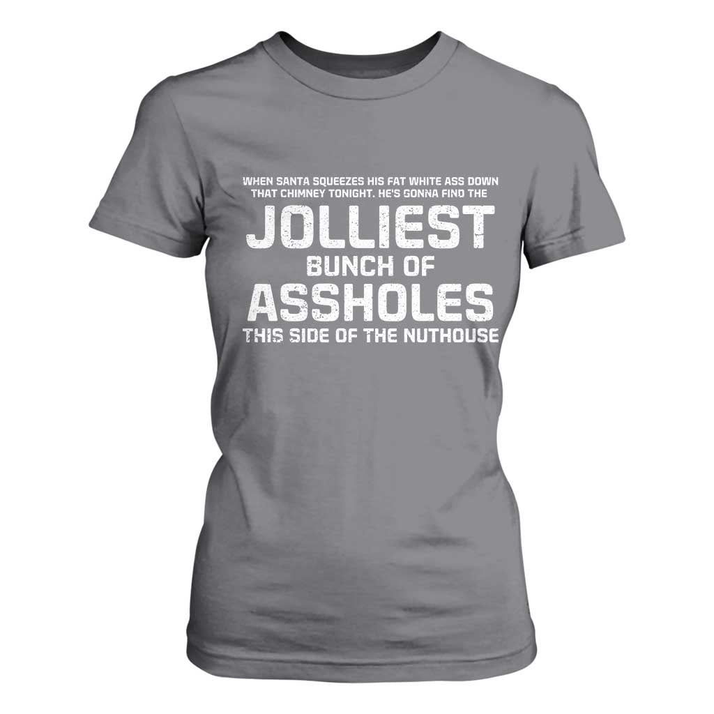 Funny Christmas T Shirt For Women Jolliest Bunch of A-Holes Xmas Vacation TS10 Charcoal Print Your Wear