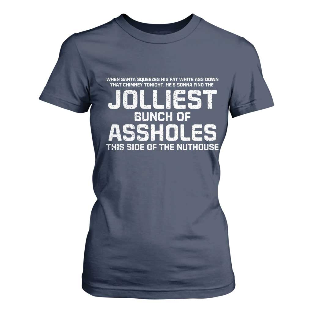 Funny Christmas T Shirt For Women Jolliest Bunch of A-Holes Xmas Vacation TS10 Navy Print Your Wear