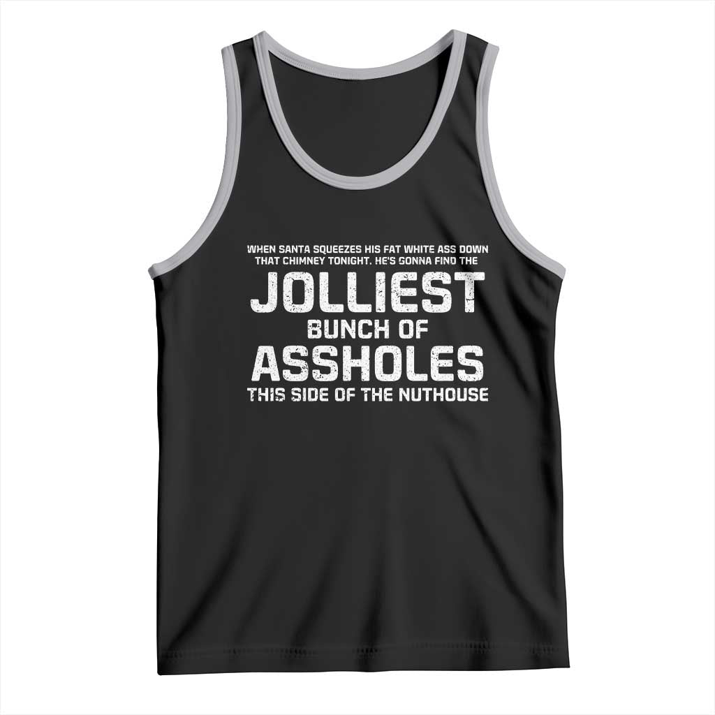 Funny Christmas Tank Top Jolliest Bunch of A-Holes Xmas Vacation TS10 Black Athletic Heather Print Your Wear