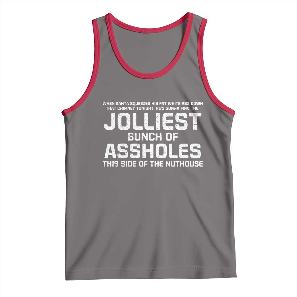 Funny Christmas Tank Top Jolliest Bunch of A-Holes Xmas Vacation TS10 Deep Heather Red Print Your Wear