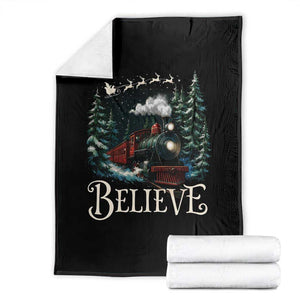 Polar Express Throw Blanket Christmas Believe TS10 Black Print Your Wear