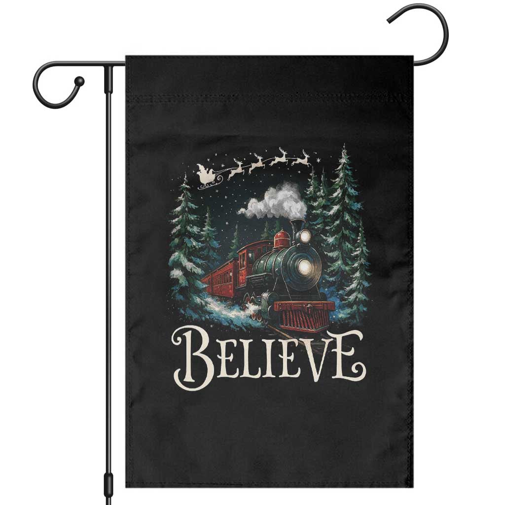 Polar Express Garden Flag Christmas Believe TS10 Black Print Your Wear