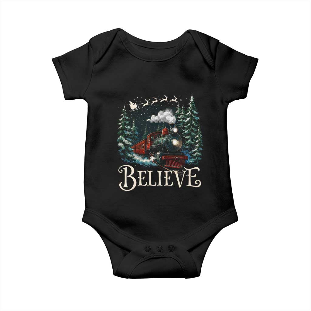 Polar Express Baby Onesie Christmas Believe TS10 Black Print Your Wear