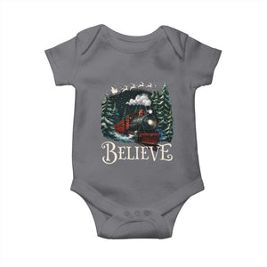 Polar Express Baby Onesie Christmas Believe TS10 Charcoal Print Your Wear