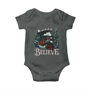 Polar Express Baby Onesie Christmas Believe TS10 Dark Heather Print Your Wear