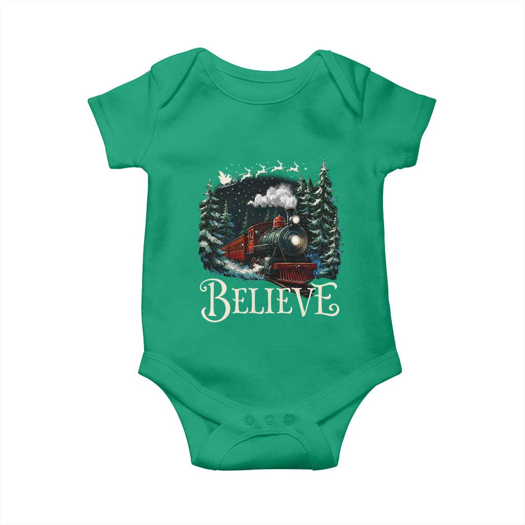 Polar Express Baby Onesie Christmas Believe TS10 Irish Green Print Your Wear
