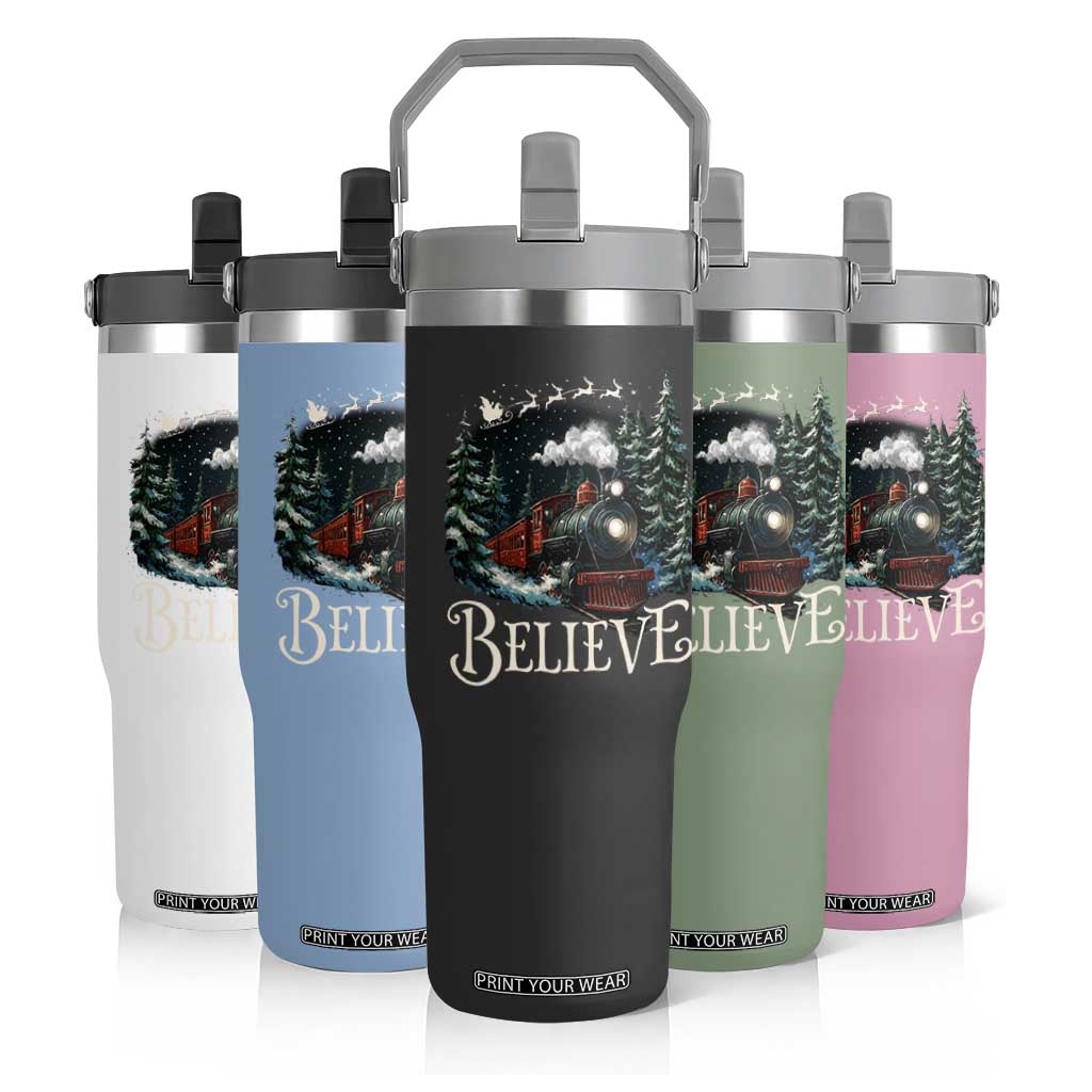 Polar Express Flip Straw Tumbler Christmas Believe TS10 Print Your Wear