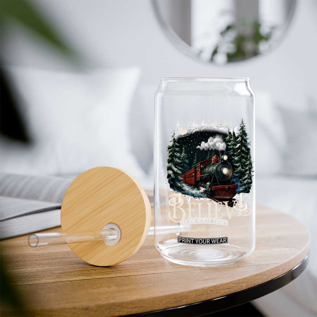 Polar Express Glass Can Christmas Believe TS10 Print Your Wear