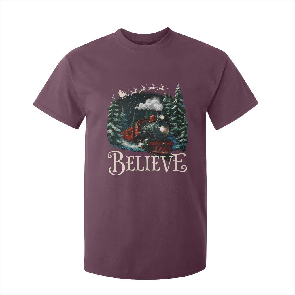 Polar Express T Shirt For Kid Christmas Believe TS10 Maroon Print Your Wear