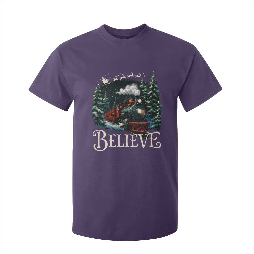 Polar Express T Shirt For Kid Christmas Believe TS10 Purple Print Your Wear