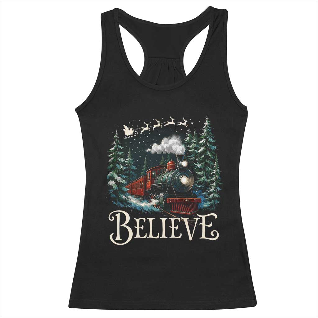 Polar Express Racerback Tank Top Christmas Believe - Print Your Wear